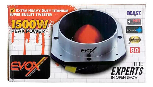 2 Super Tweeter Bala De 6'' Titanio 750w Rms Evox Evx6master