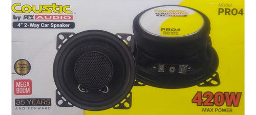 Bocinas 4 Pulgadas Coustic Pro4 2 Vias 400 Watts Max Color Negro