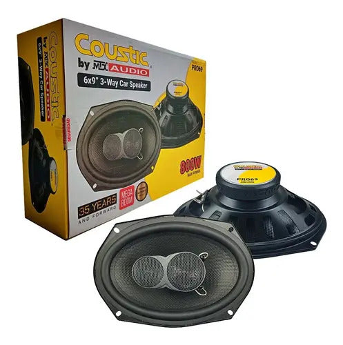 Par Bocinas De 6x9 Pulgada 3 Vias 80 Watts Rms Coustic Pro69