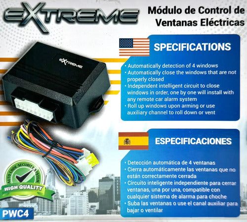 Módulo Control Ventanas Eléctricas 4 Puertas Extreme PWC4 para Coche