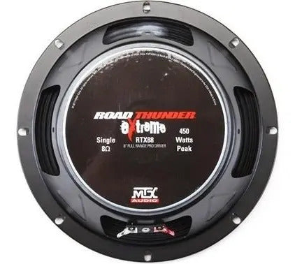 Medio Rango De 8'' 450w. 8 Ohm Spl Open Show Mtx Audio Rtx88 Color Negro Con Rojo