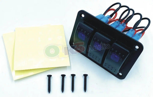 Panel Con 3 Switch Apagador Botonera 12v Rockseries Rks-sw3