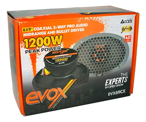 2 Medio Rango 6x9, 600w Rms, 4 Ohms, Open Show, Evox Evx69cx