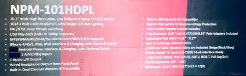 Una Cabecera Con Pantalla Led Full Hd De 10.3 Pulgadas Con Usb Hdmi Mhl Negro Beige Gris M
