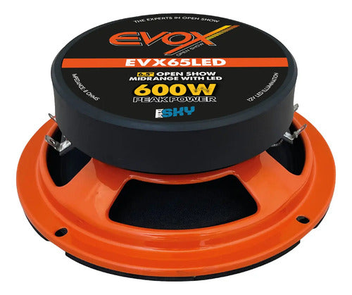 Medio Rango 6.5 300w Rms Luz Led Open Show Evox Sky Evx65led