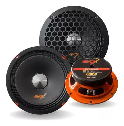 Medio Rango 8puLG Evox Evx8slim 800 Watts Linea Slim Color Negro