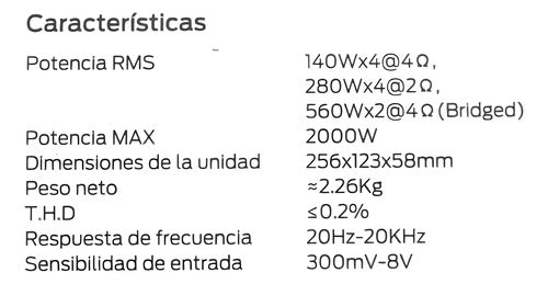 Amplificador Marino 4 Canales Monster Auto Arc140.4 2000w Gris Plateado
