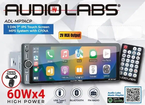 Estéreo 1 Din Pantalla 7 PLG Audio Labs Carplay Inalámbrico Negro