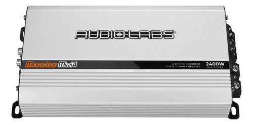 Amplificador Audio Labs Monster Mini4 2400w Max 4 Ch Clase D Color Plateado