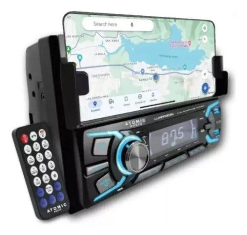 Estereo 2 Din Bt 2usb Con Soporte Celular Atomic Lunar2din