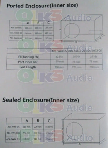Subwoofer Open Show De 8 1000 Watts Audio Labs Adl-sw8os