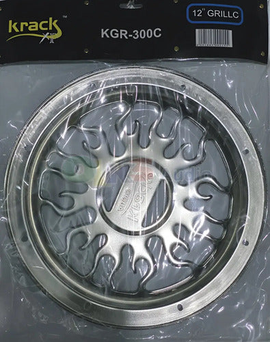 Rejilla De Metal Para Subwoofer De 12 Pulgadas Krack Kgr-300 Color Plateado