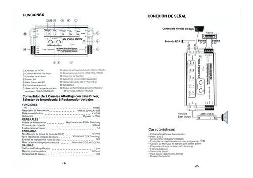 Convertidor De 2 Canales Halta Baja Audio Labs Adl-ld2pro Color Negro