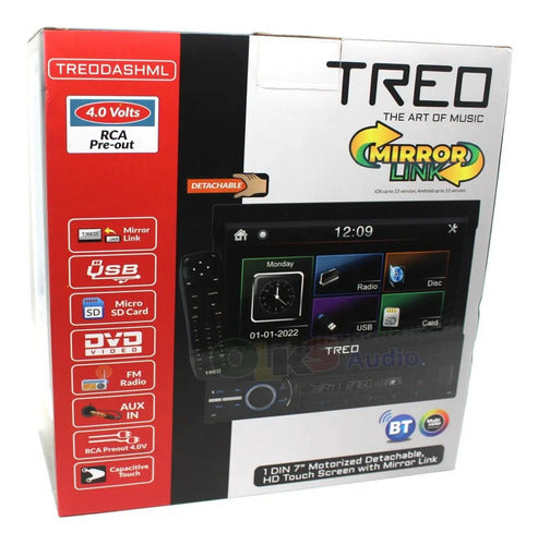 Autoestéreo Pantalla Retractil 7 Mirrorlink Treo Treodashml