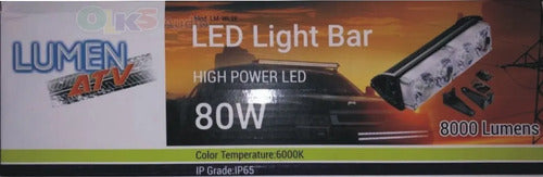 Barra Led Lupa De 28cm 80w 6000k Ip65 12-24v Lumen Lm-wl2f