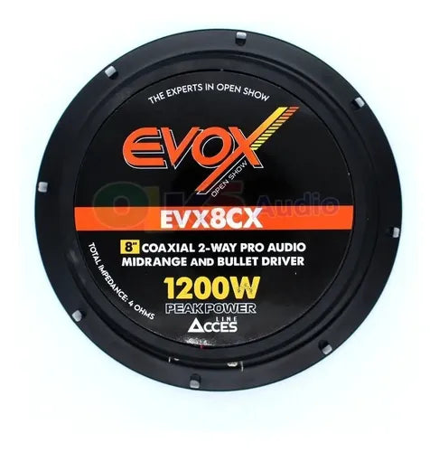 Medio Coaxial 2 Vias Evox Evx8cx 600w 8 Omhs Open Show Color Negro
