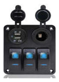 Panel 3 Switch Botonera Usb Cargador Rockseries Rks-sw3usb