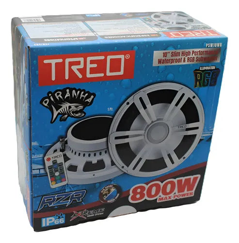 Subwoofer Marino 10  Plano 400w Rms Rgb Treo Piranha Psw10wr
