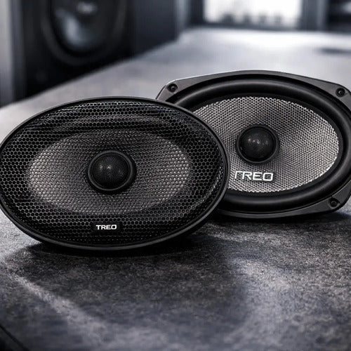 Bocinas 6x9 PLG Treo Music69 Fibra De Vidrio 4 Ohms 75w Rms Negro