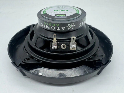 Bocinas Coaxiales 4 PLG Atomic Audio Iron4 500w Max 3 Vias Color Negro