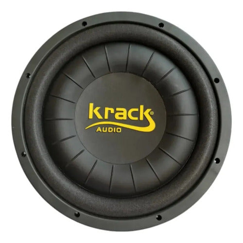 Subwoofer Plano De 12 150w. Rms 4 + 4 Ohms Krack Kws-1244dvc Color Negro Con Amarillo