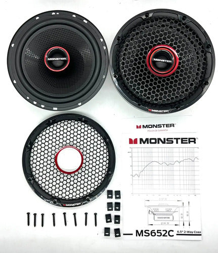 Bocinas Coaxiales 6.5 Pulgadas Monster Auto Ms652c 55w Rms Negro