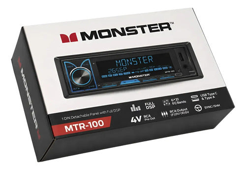 Estéreo 1 Din Monster Mtr-100 Rgb Con Dsp 4v