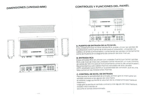Amplificador 4canales Clase D 800w Rms 2ohm Monster Aac100.4
