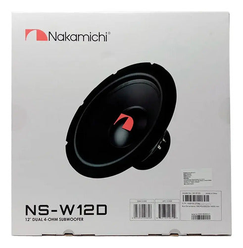 Subwoofer 12 Pulgada Nakamichi Nsw12d 1200w Máx Doble Bobina Color Negro