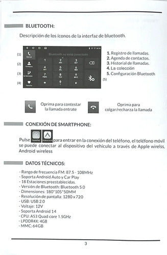 Estereo Pantalla De 10'' 2 Din Wifi Carplay Treo Vortex10pro
