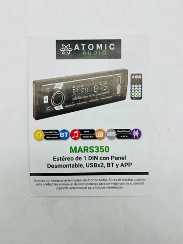 Autoestereo Bt 2usb App Control 7colores 4rca Atomic Mars350