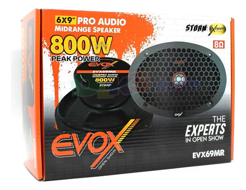 2 Medios Rangos 6x9 400w Rms 8 Ohms Open Show Evox Evx69mr