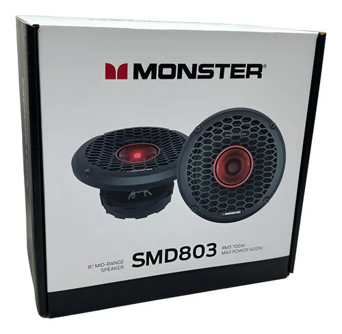 Par De Medios Rangos Con Driver De 8 700w Rms Monster Smd803