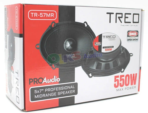 2 Medios Rangos De 5x7 Y 6x8 275w Rms Open Show Treo Tr-57mr Color Negro