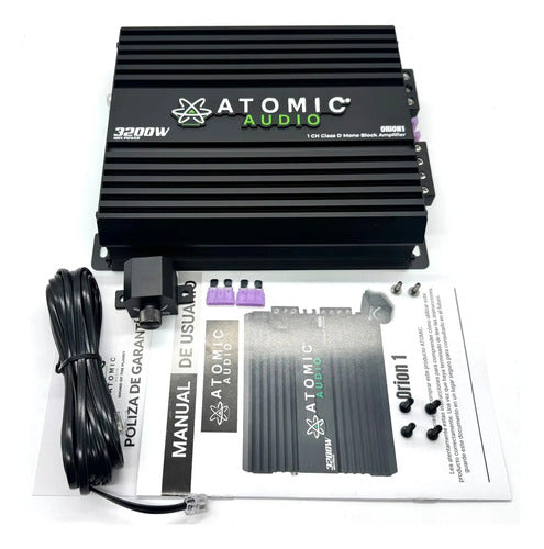 Amplificador 1 Canal Atomic Orion1 3200w Max Clase D Negro