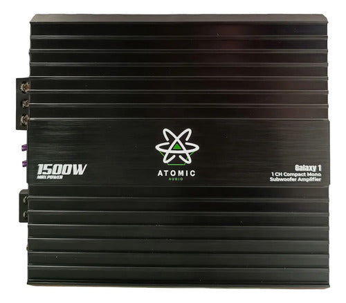 Amplificador Atomic 1 Canal Galaxy1 1500w Bass Open Show Color Negro