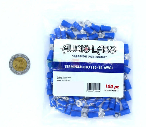 Terminal Ojo Calibre 16-14awg Audio Labs Adl-td-az1614 100pz