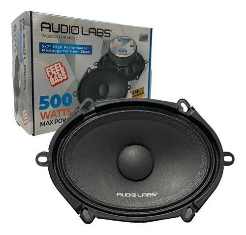 Un Medio Rango 5x7 250w. Rms Open Show Audiolabs Adl-57mr2 Color Negro