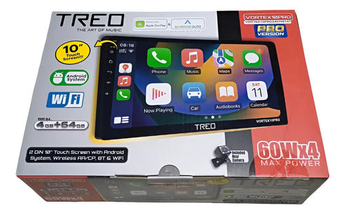 Estereo Pantalla De 10'' 2 Din Wifi Carplay Treo Vortex10pro