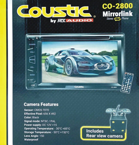 Autoestéreo 6.2 Pulgadas Coustic Co-2800 Hd Bluetooth Usb
