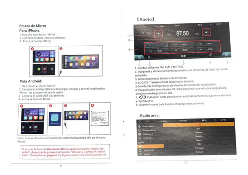 Estéreo 1 Din Pantalla 7 PLG Audio Labs Carplay Inalámbrico Negro