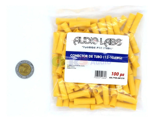 100 Conector Tubo Amarillo C.12-10 Audiolabs Adl-ttub-am1210