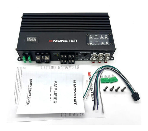 Amplificador 4canales Clase D 800w Rms 2ohm Monster Aac100.4