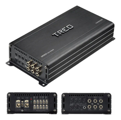 Amplificador 5 Canales Treo Nanohd5 Clase D Para Auto Potente 110wx4 + 900wx1 Negro