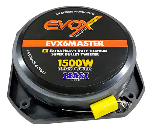 2 Super Tweeter Bala De 6'' Titanio 750w Rms Evox Evx6master