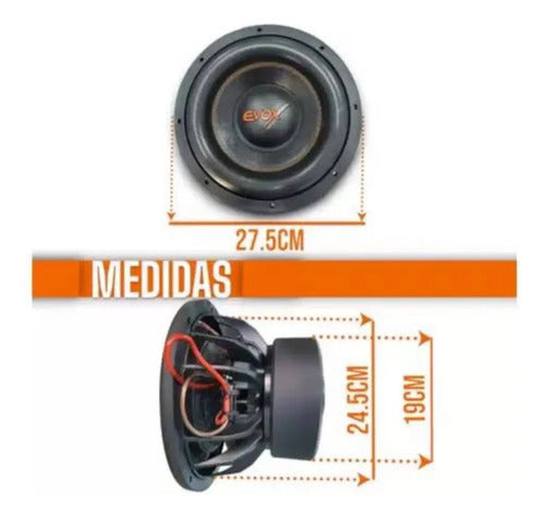 Subwoofer 12 Pulgadas Evox Evx12pw 3200w Max Spl Open Show Color Negro