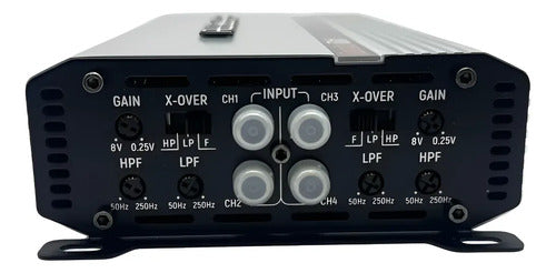 Amplificador Audio Labs Monster Mini4 2400w Max 4 Ch Clase D Color Plateado