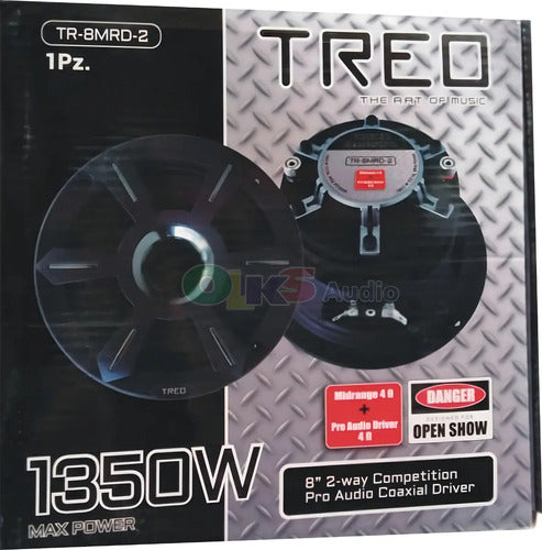 2 Medios Rangos + Driver De 8 Open Show 1350w Treo Tr-8mrd-2 Color Negro