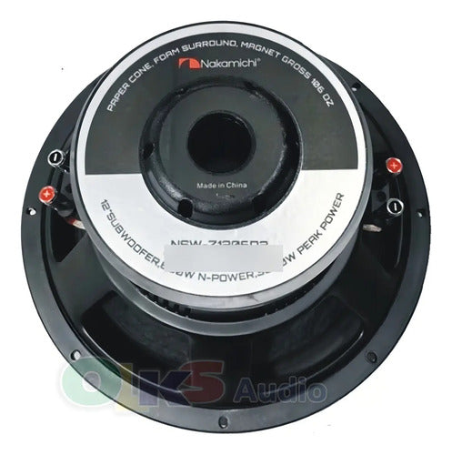 Subwoofer De 12 2 Ohms 600w Rms Nakamichi Nsw-z1206d2 Color Negro Con Rojo