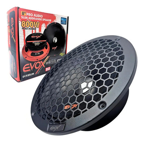 2 Medio Rango Plano De 8'' 400 Watts Rms 8 Ohm Evox Evx8slim Color Negro